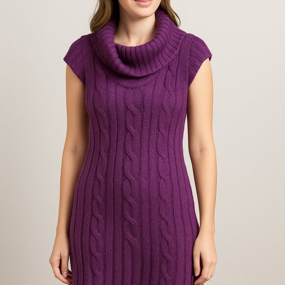 Jamie Nicole Collection Purple Knit Sweater Dress Women’s Medium - Picture 1 of 6